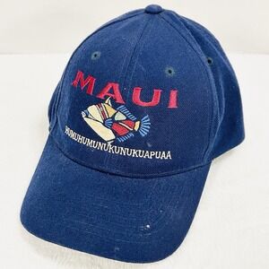 Maui No Ka Oi Fish Mascot Hat Cap Adjustable Strapback Blue Outdoors Casual